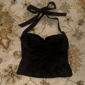 Reformation Black Halter Blouse